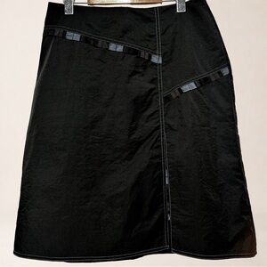 Y2K DOLCEZZA Black Tech A-Line Skirt Minimalist Cyber Utility Streetwear Indie